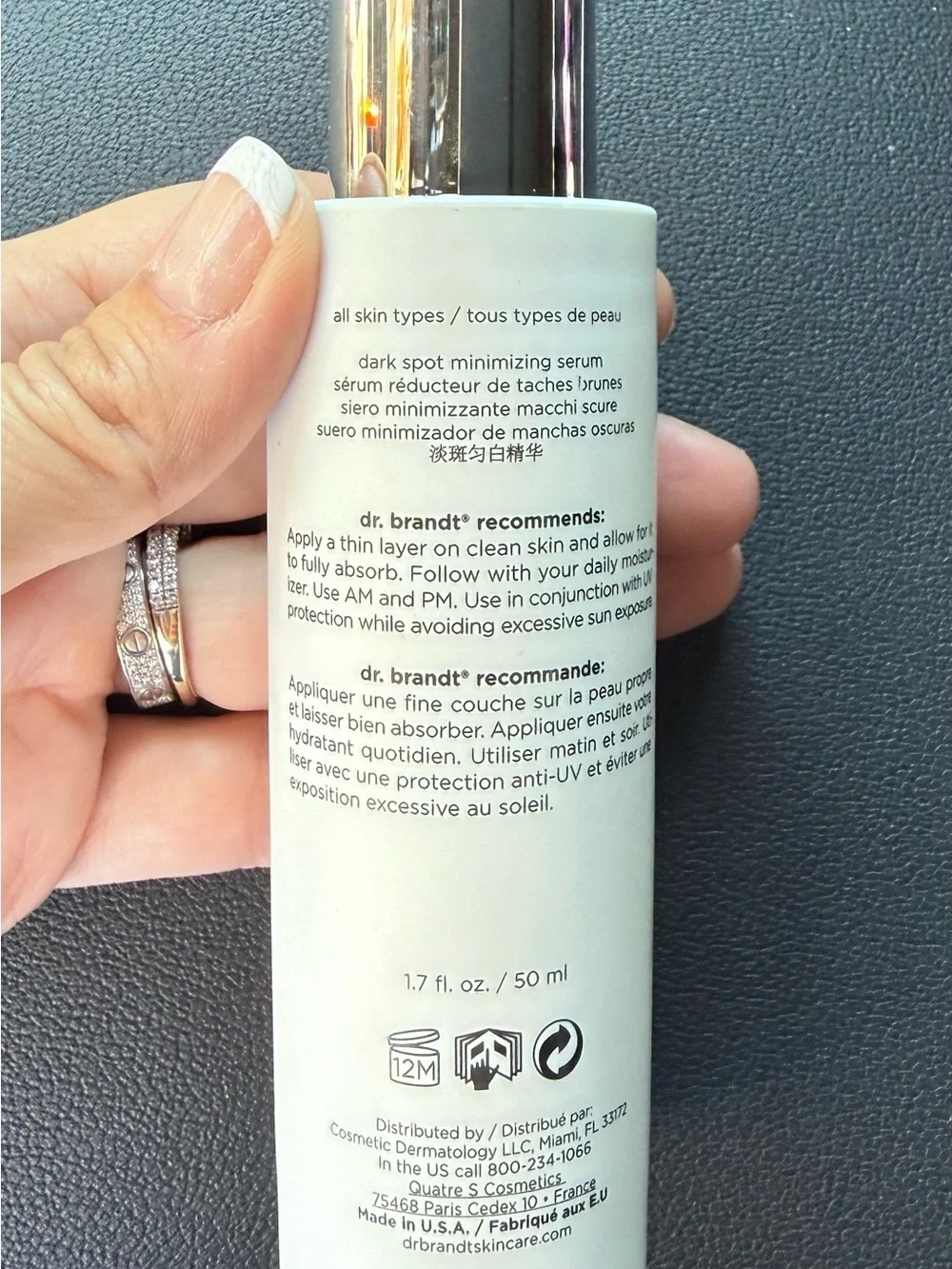 Dr. Brandt Bright Biotic Dark Spot Minimizing Serum in White and Silver